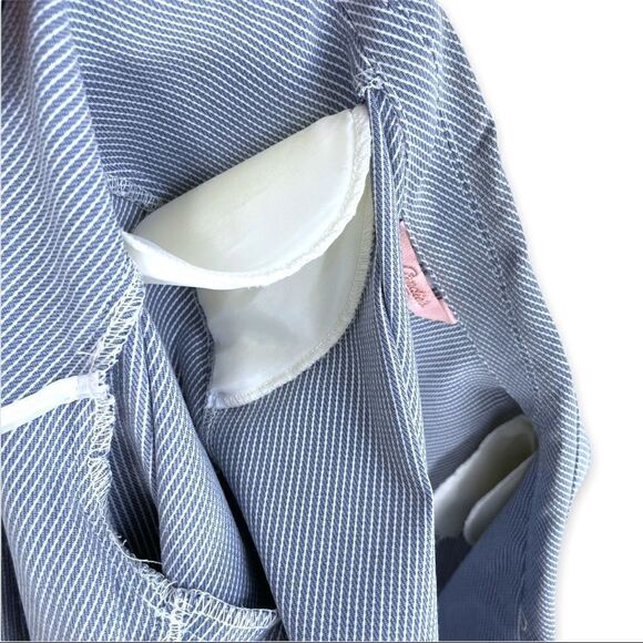 Candies Blue and White Striped Double Pocket Open Blazer - Picture 8 of 8